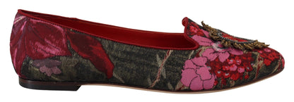 Scarpe slip on con patch cuore sacro jacquard multicolor