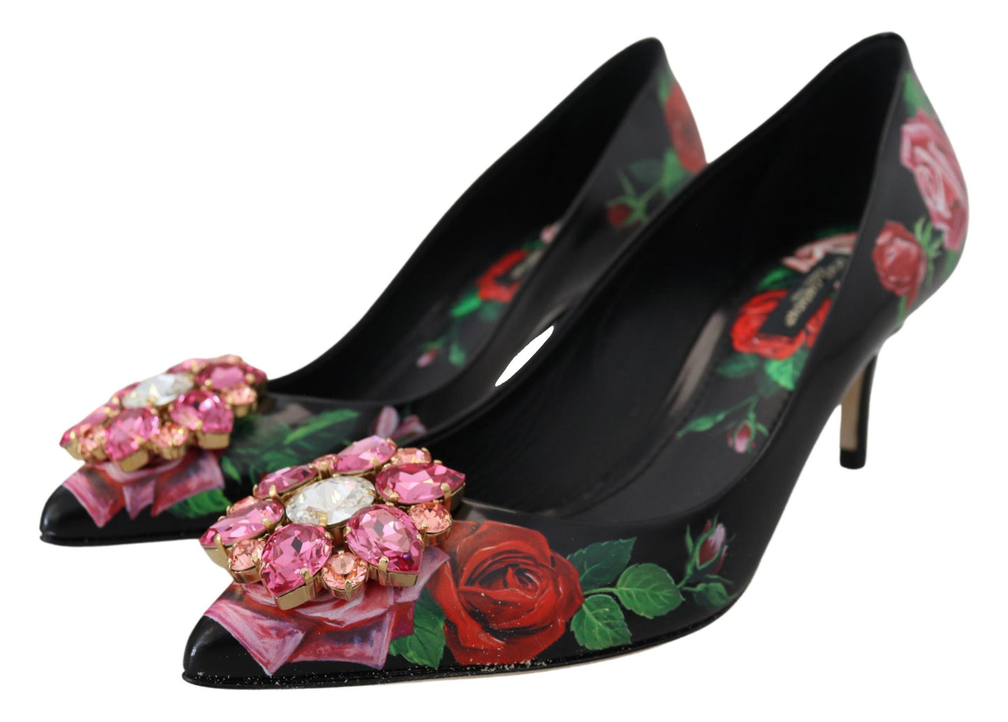 Elegante Pumps mit floralem Kristall