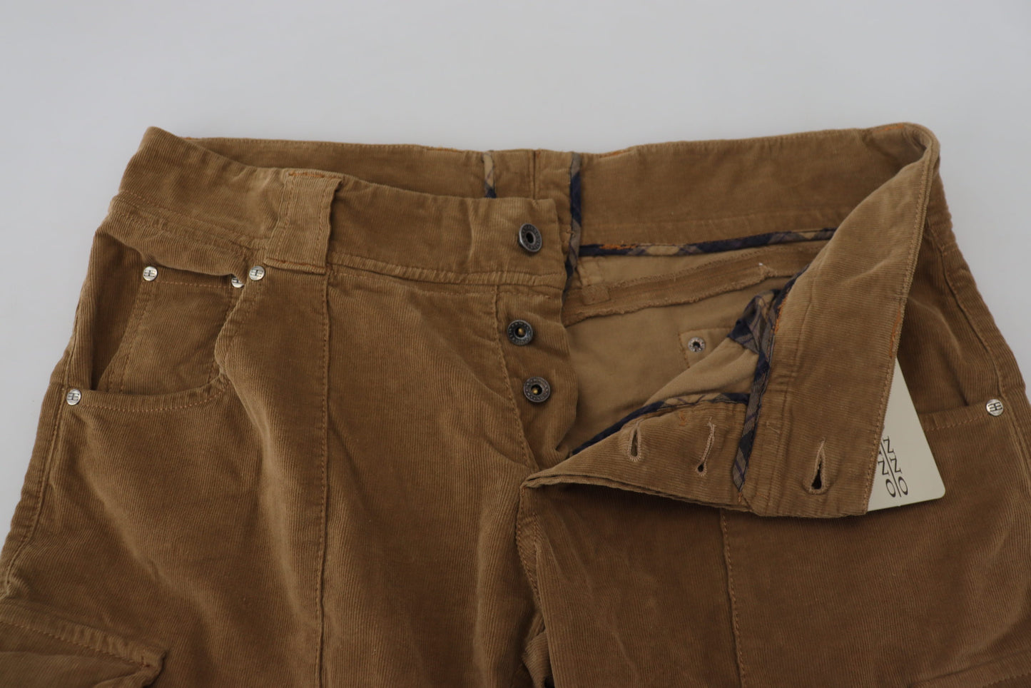 Ermanno Scervino Chic Brown Corduroy Cargo Pants