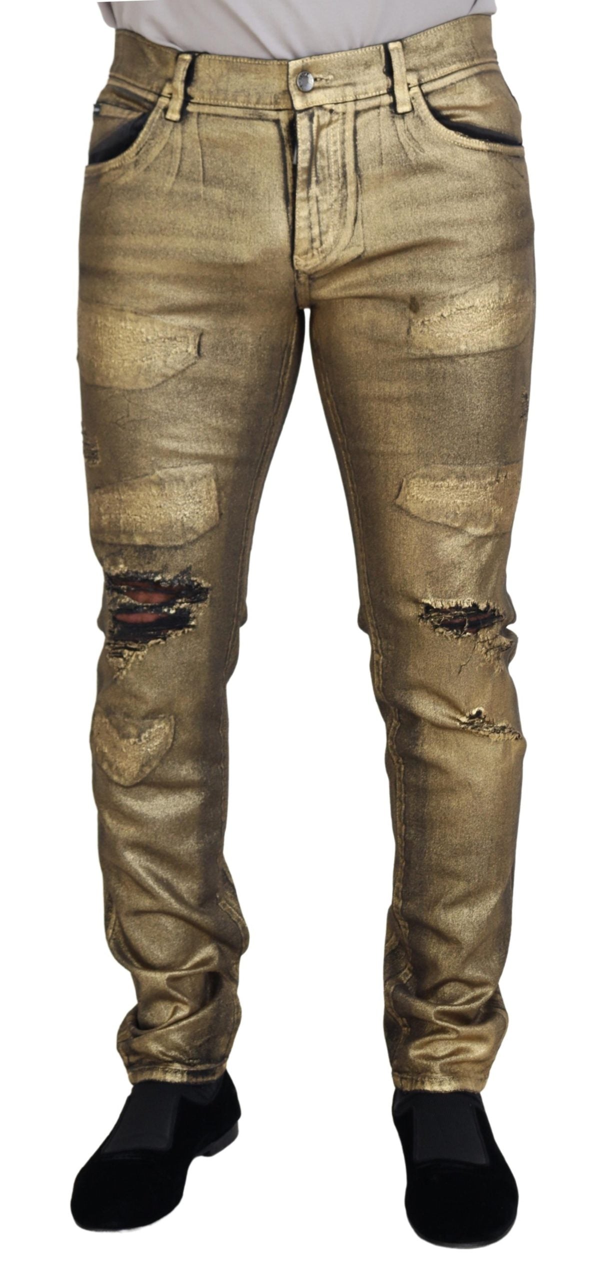 Dolce & Gabbana Elegant Gold Denim Elegance