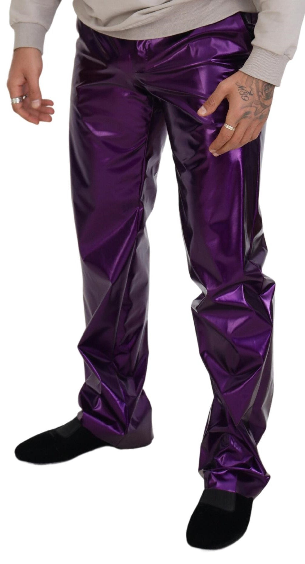 Pantaloni casual da uomo viola brillanti