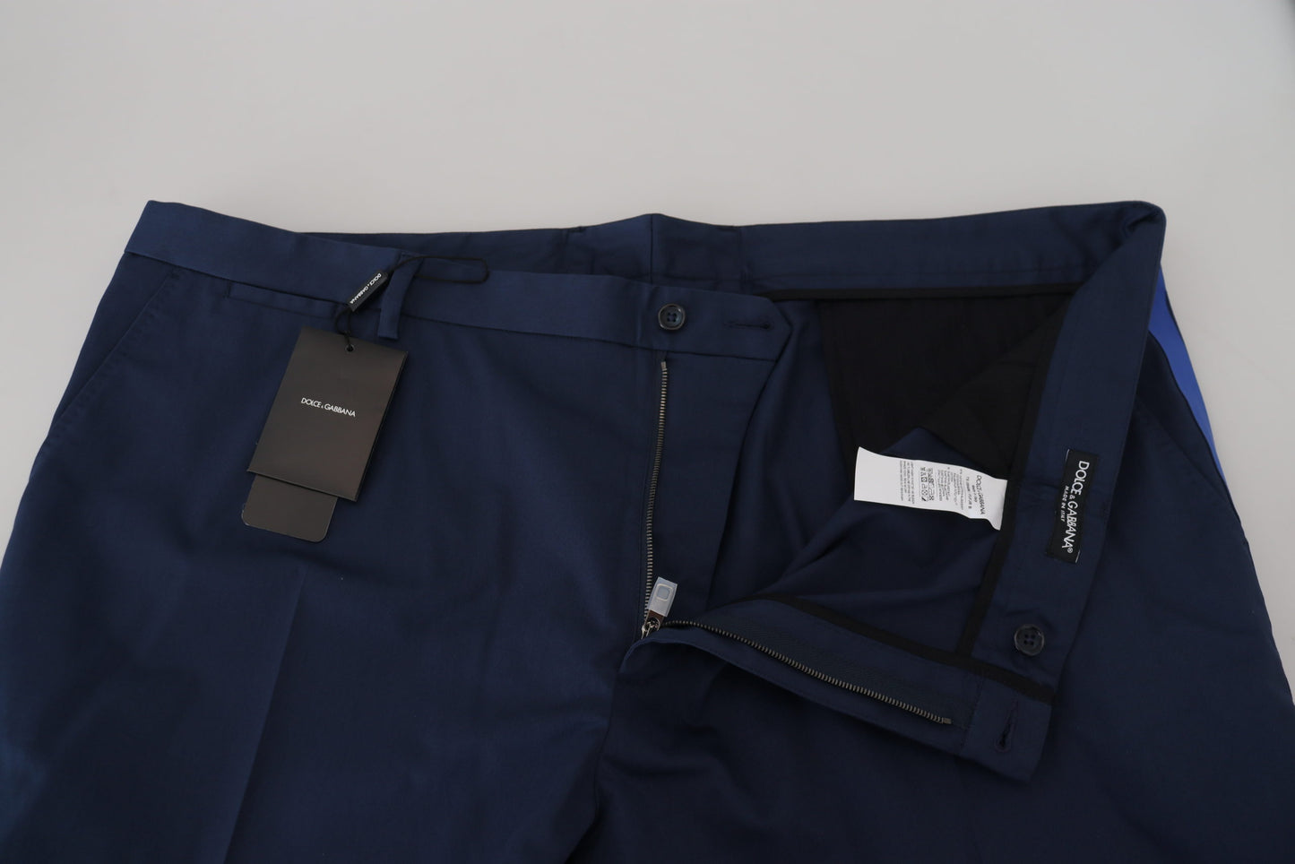 Pantaloni cropped da uomo in cotone blu