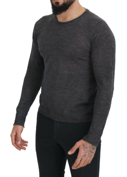 Maglione pullover girocollo grigio