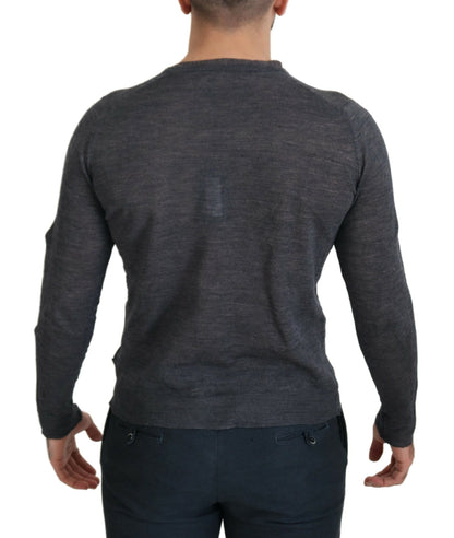 Maglione pullover girocollo grigio