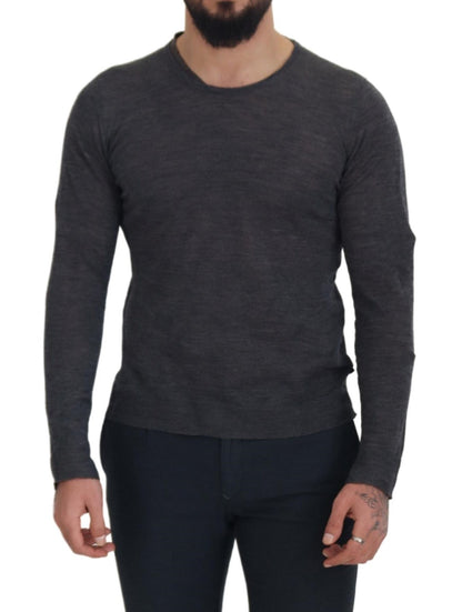 Maglione pullover girocollo grigio