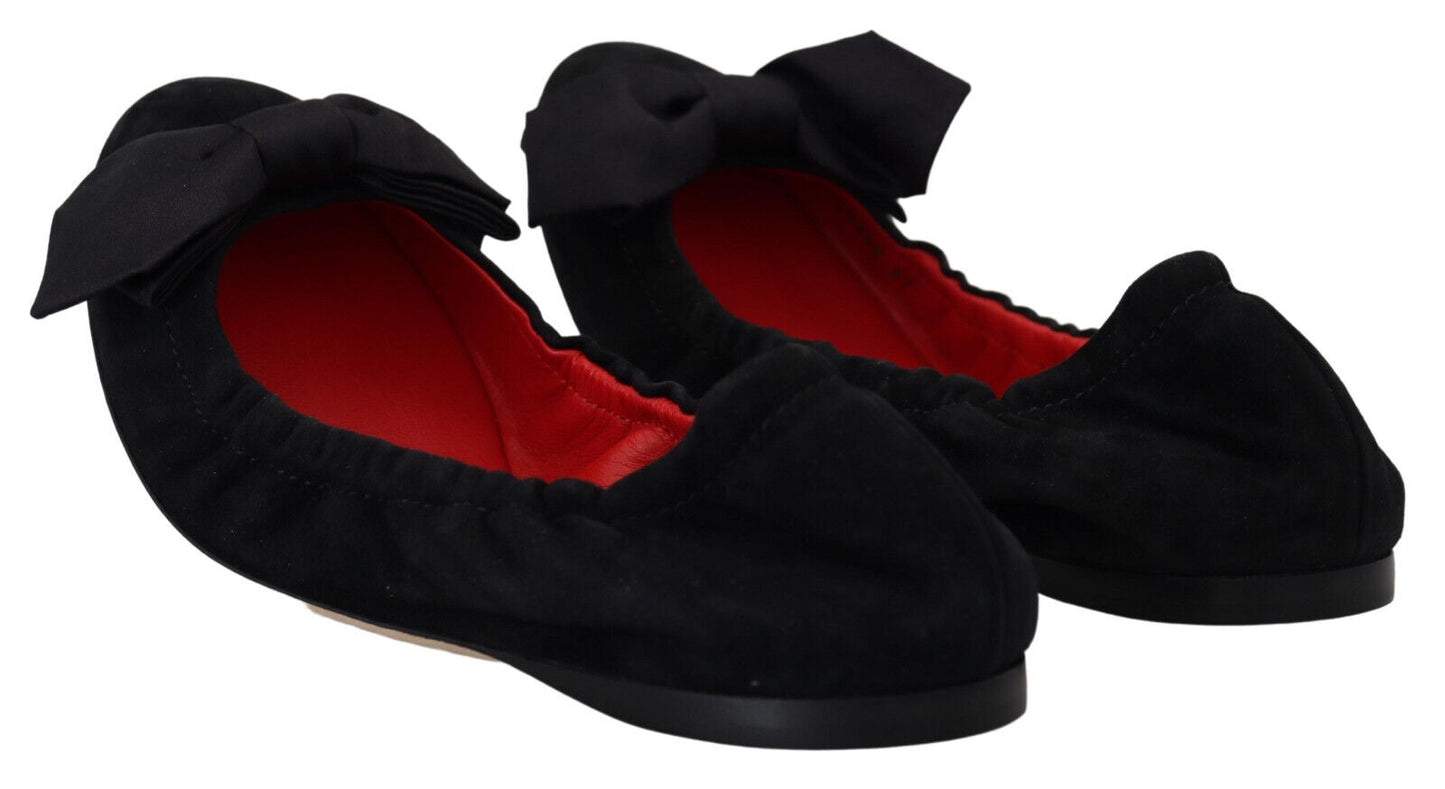 Elegante schwarze Ballerinas aus Wildleder