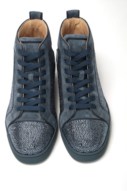 Christian Louboutin Blue Louis Junior Spikes Sneaker Shoes