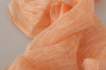 Malo Elegant Peach Linen Scarf