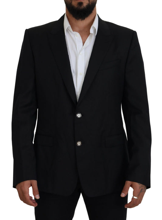 Blazer con fodera stampata Martini nero