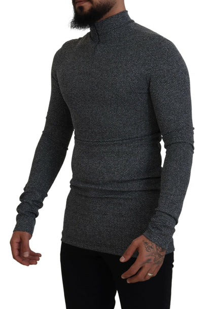 Maglione pullover dolcevita in nylon grigio scuro