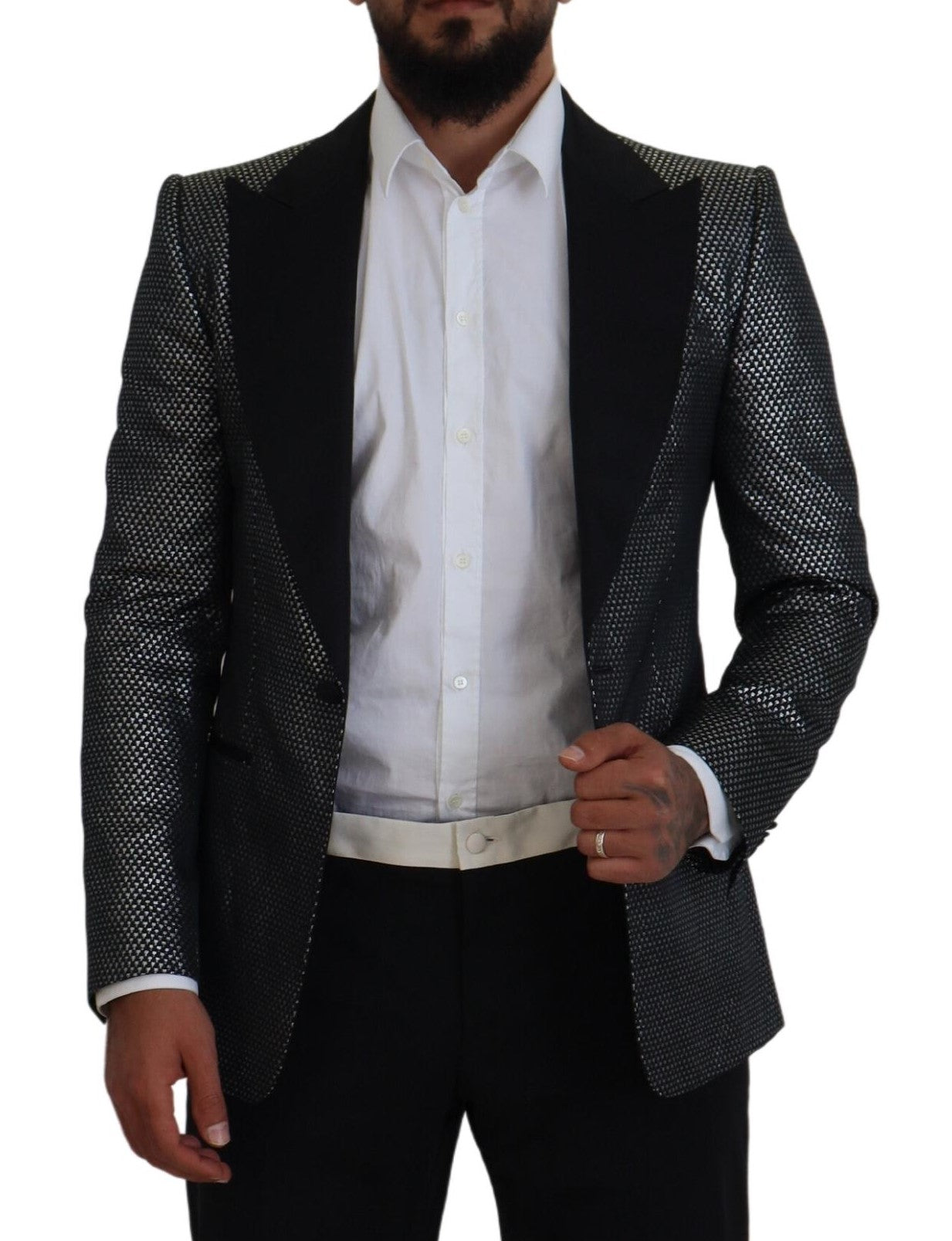 Eleganter einreihiger Jacquard-Blazer