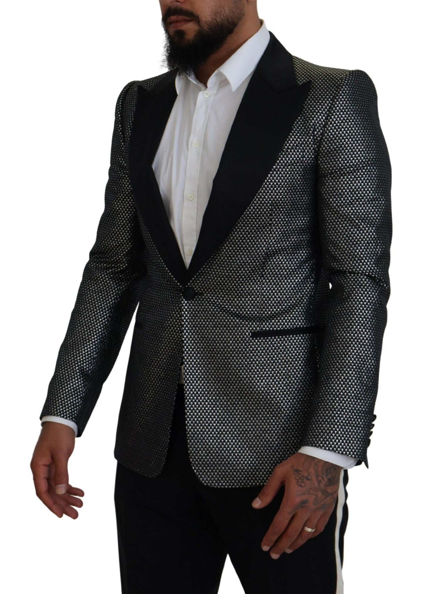 Eleganter einreihiger Jacquard-Blazer