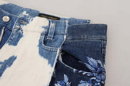 Dolce & Gabbana Elegant Loose Fit Denim Pants with Unique Print