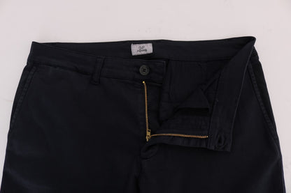 Pantaloni chino elasticizzati in cotone blu