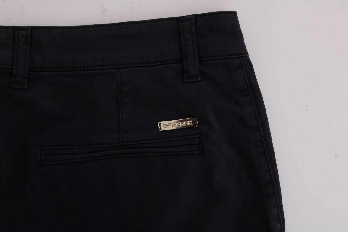 Pantaloni chino elasticizzati in cotone blu