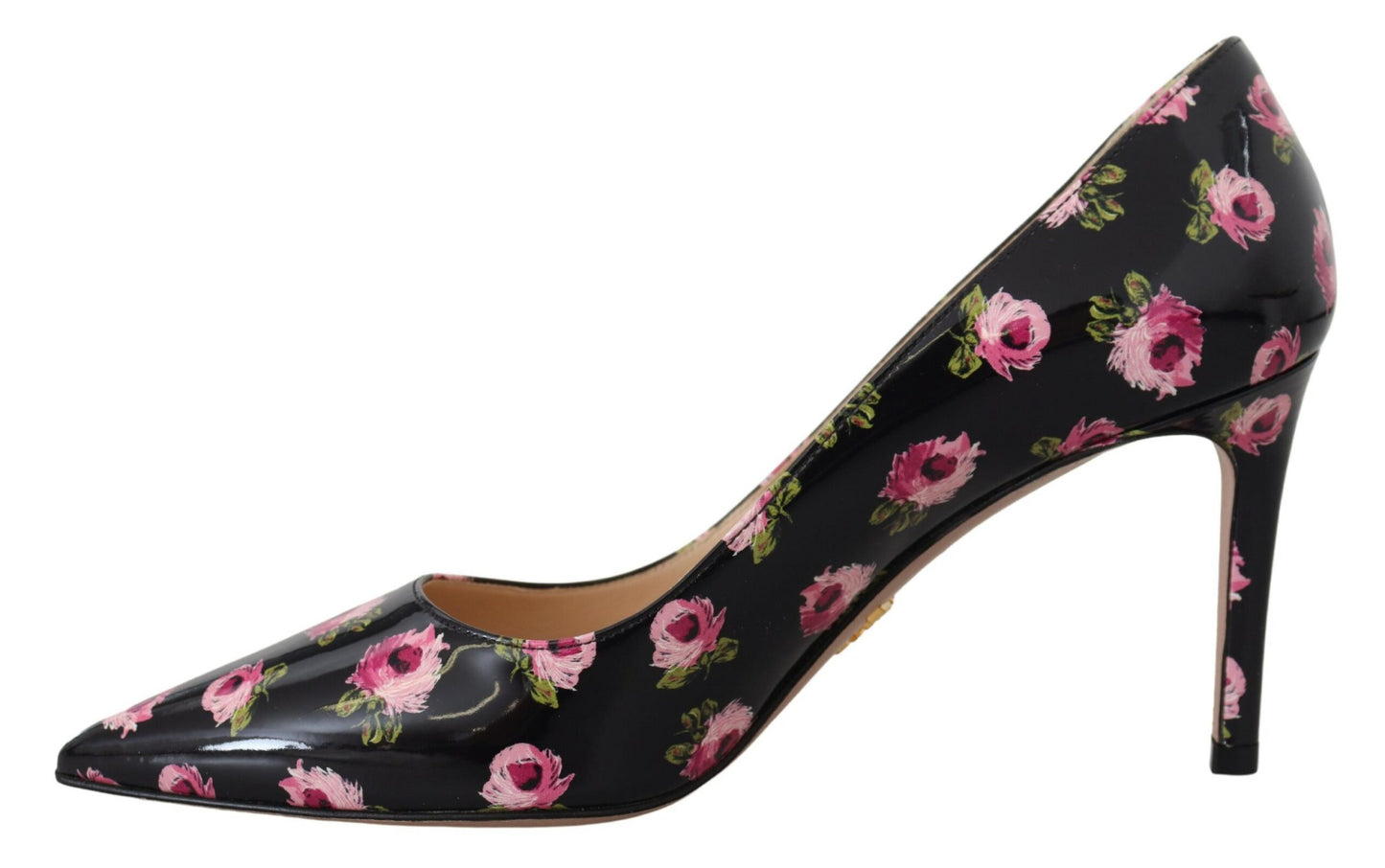 Elegant Floral Print Leather Pumps