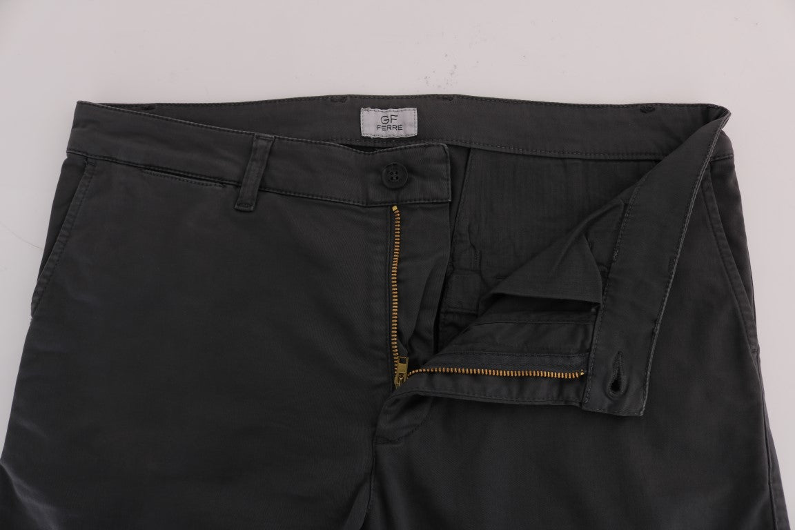 Pantaloni chino elasticizzati in cotone grigio