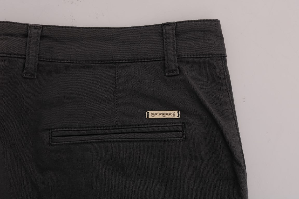 Pantaloni chino elasticizzati in cotone grigio