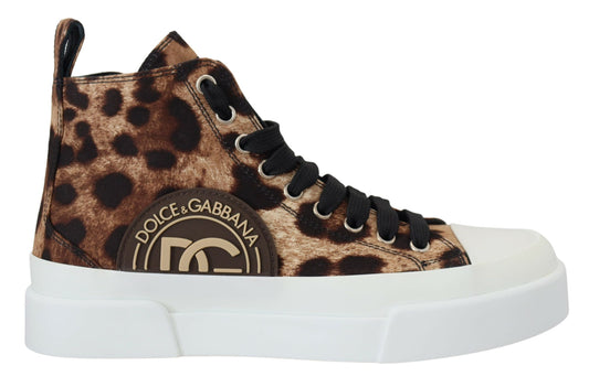 Exquisite Leopard Print Mid-Top Sneakers