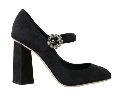 Elegante schwarze Pumps aus Kristallbrokat