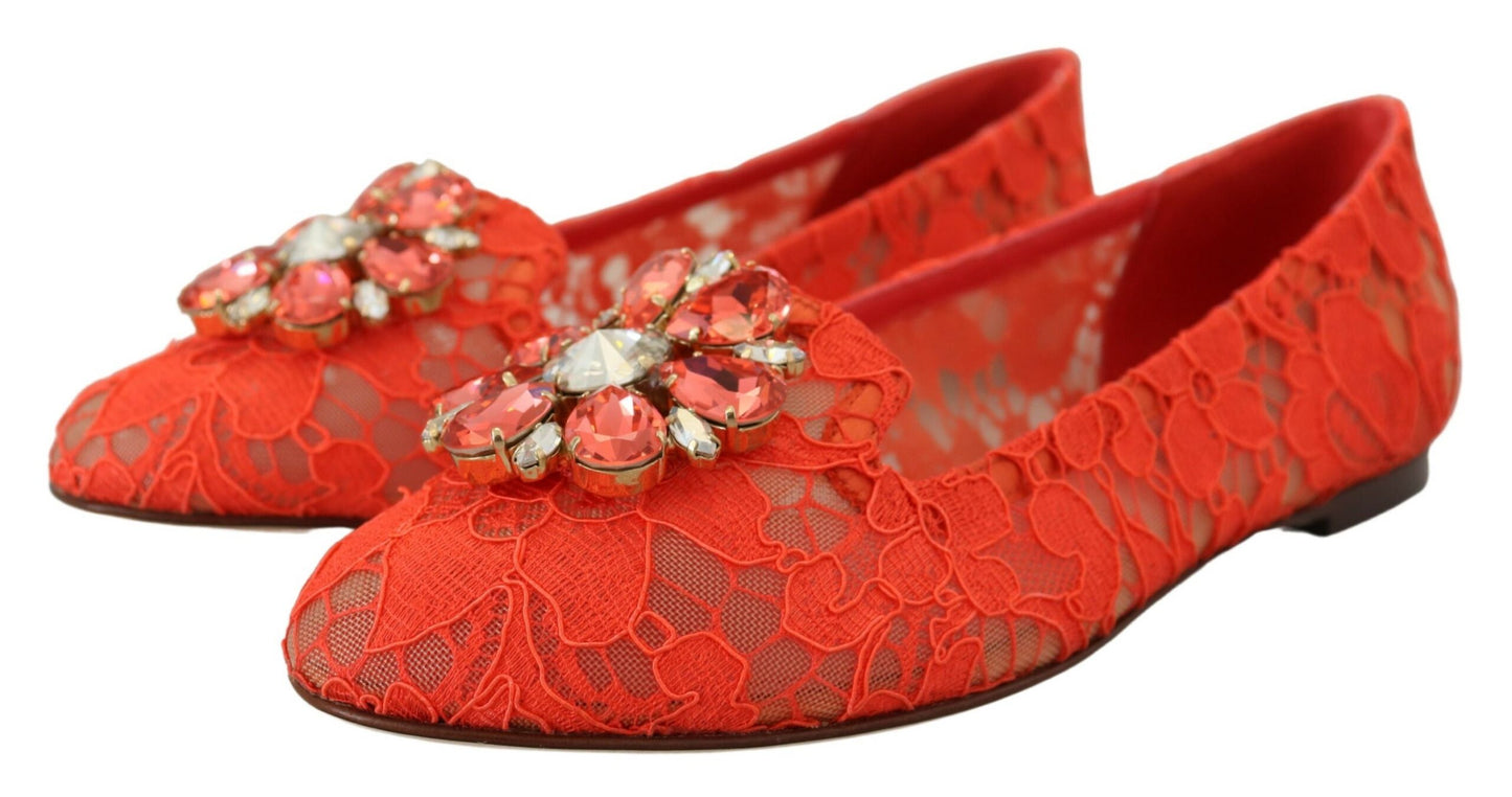 Elegante Lace Vally Flats in Korallenrot