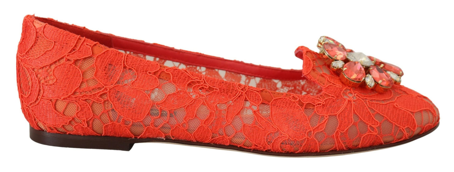 Elegante Lace Vally Flats in Korallenrot