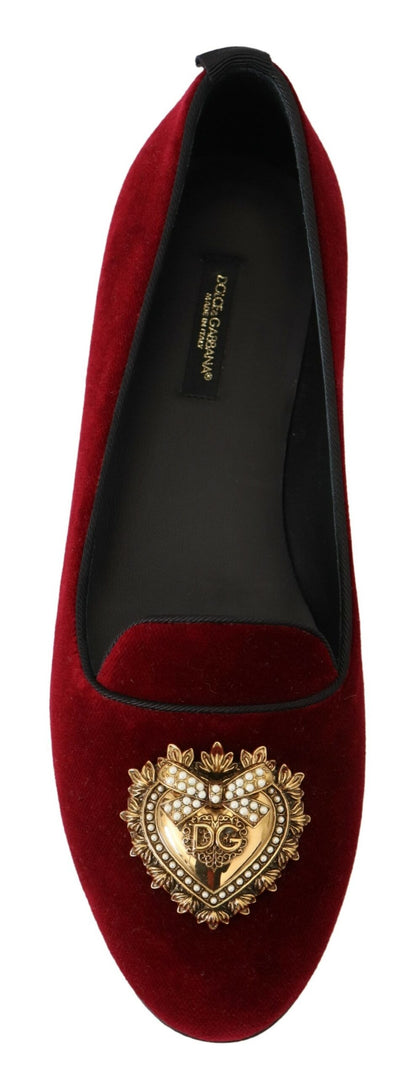 Mocassini slip-on in velluto bordeaux