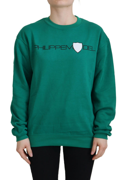 Maglione pullover a maniche lunghe stampato verde