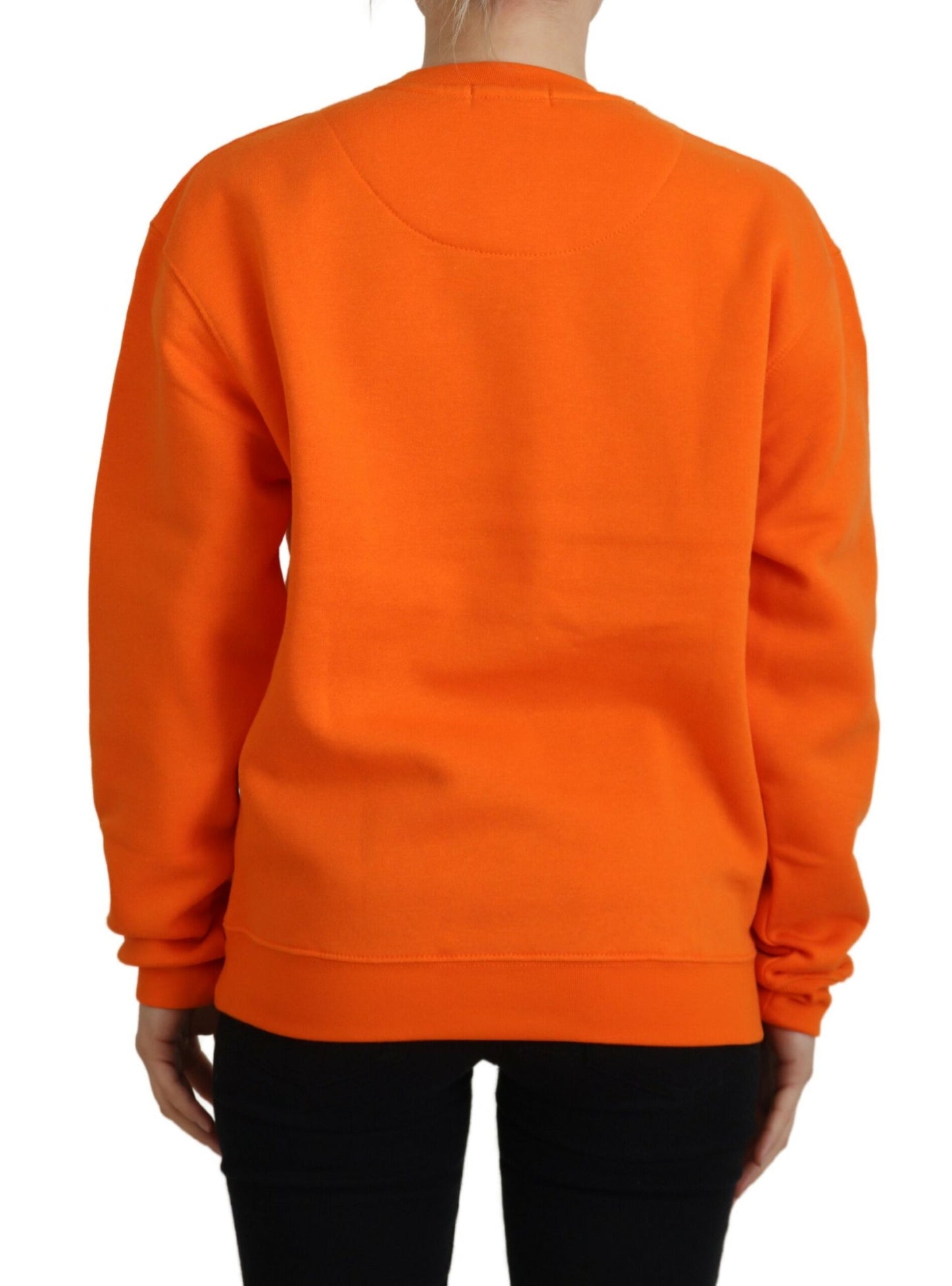 Maglione pullover a maniche lunghe stampato arancione