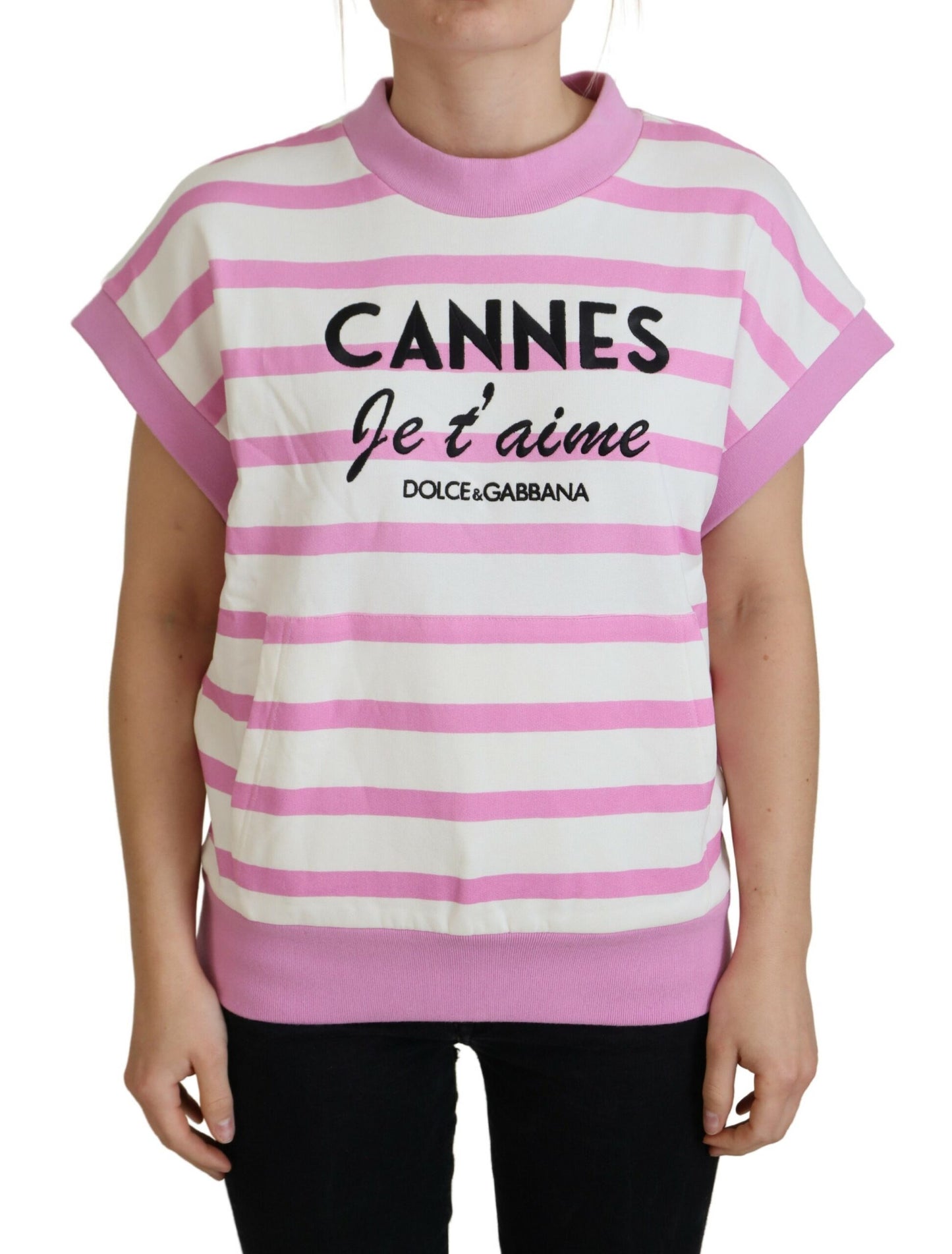 T-shirt esclusiva CANNES bianco rosa