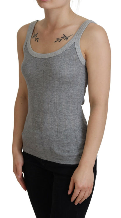 T-shirt Canotta Canotta in Cotone Modal di Colore Grigio