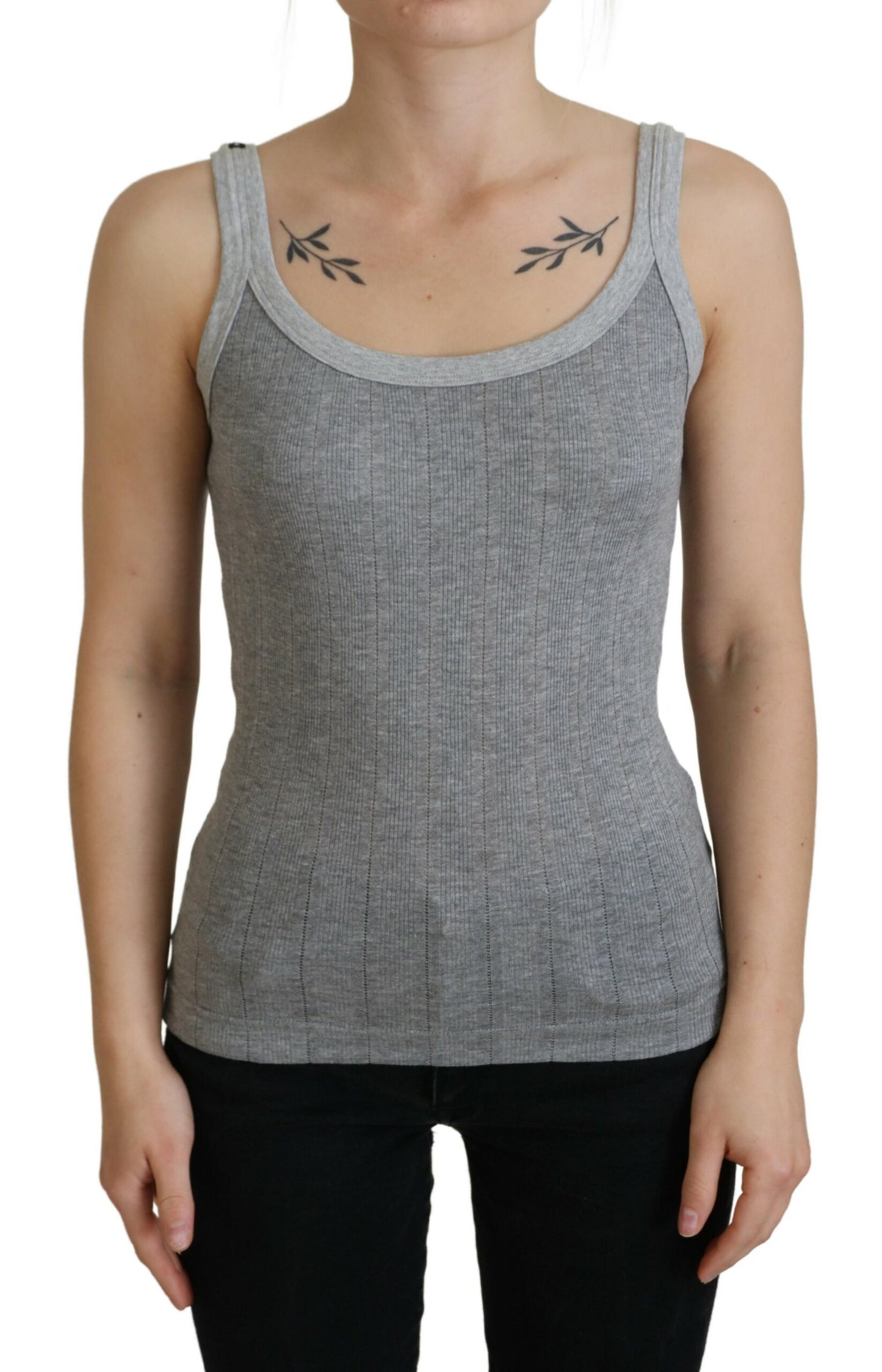 T-shirt Canotta Canotta in Cotone Modal di Colore Grigio