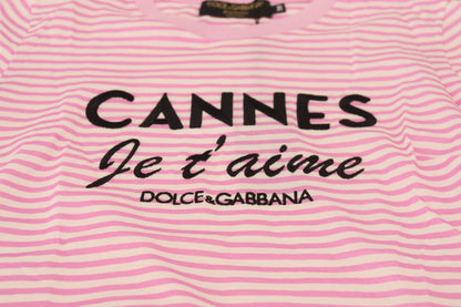 T-shirt esclusiva CANNES bianco rosa