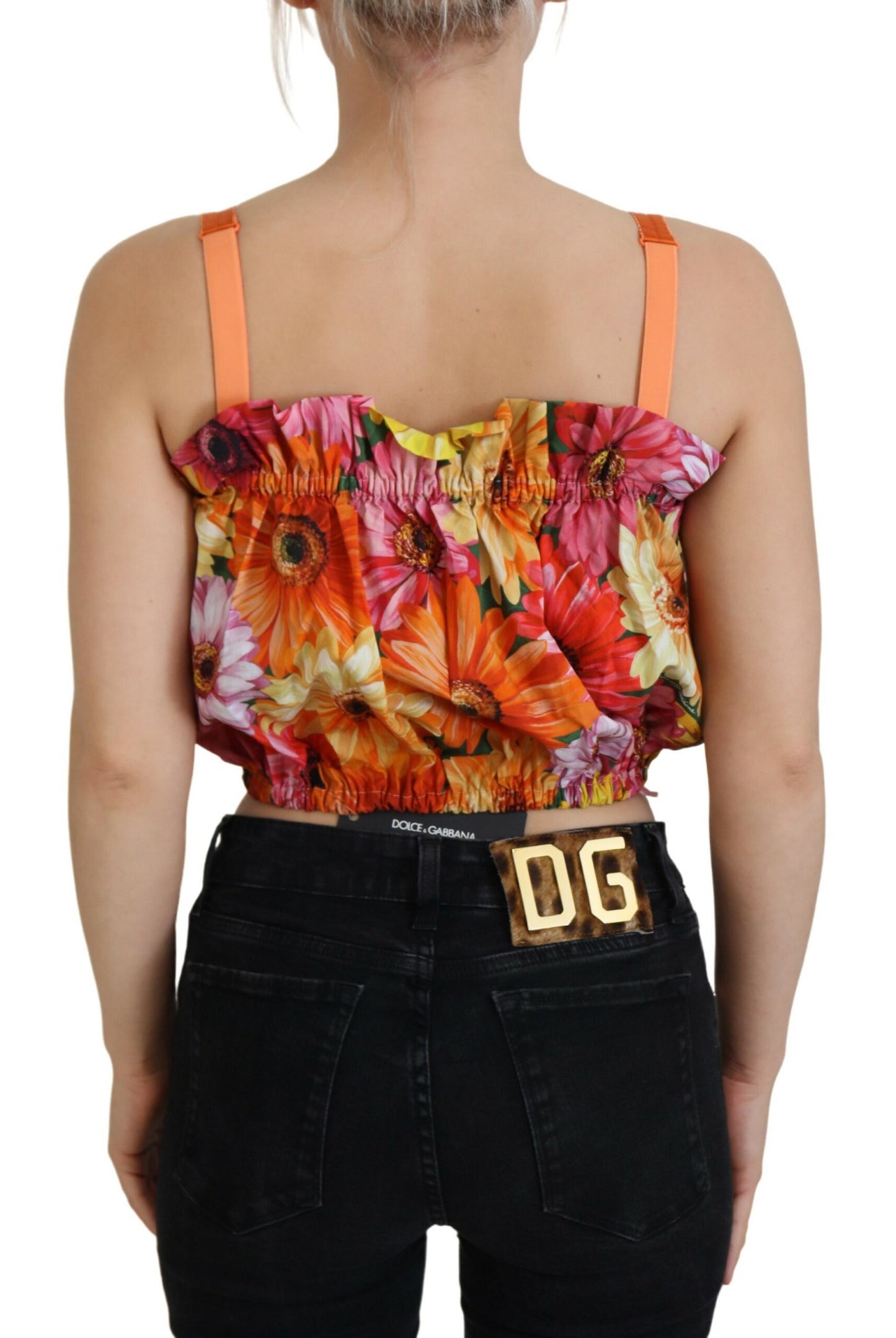 Ärmelloses Crop Top mit floraler Eleganz