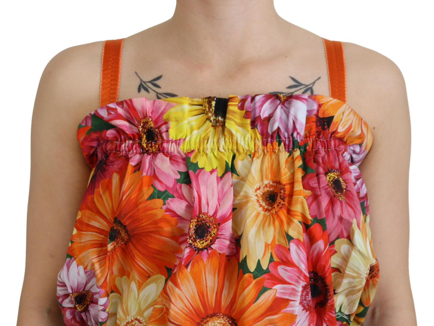 Ärmelloses Crop Top mit floraler Eleganz