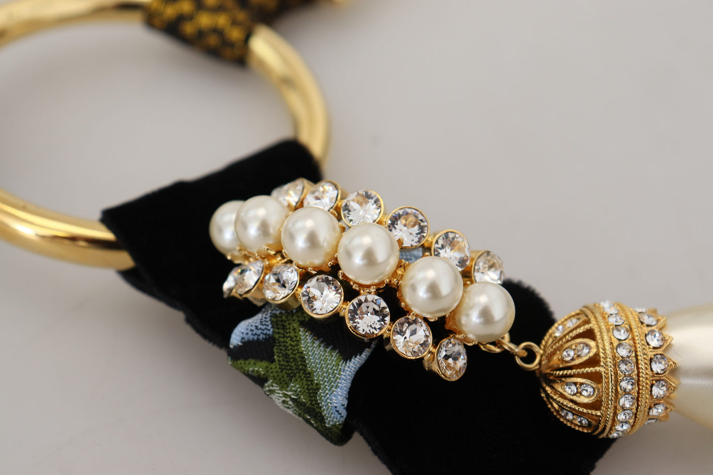 Dolce & Gabbana Elegant Gold Brass Pearl Statement Necklace