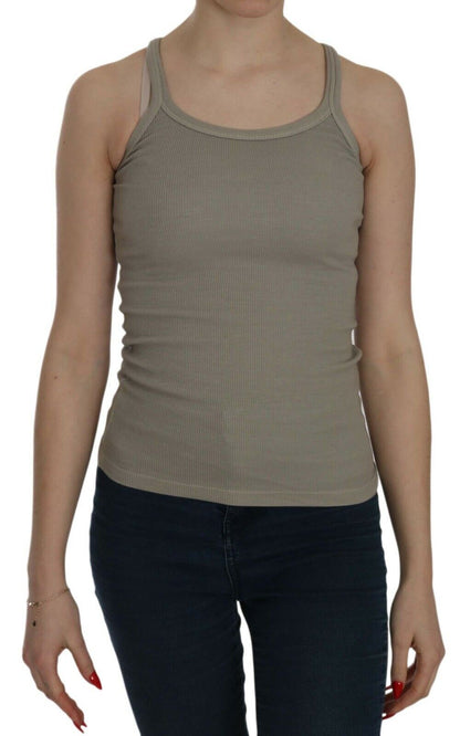 Schicke beige Spaghettiträger-Top-Bluse