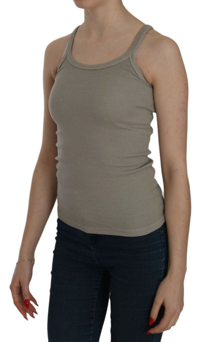 Schicke beige Spaghettiträger-Top-Bluse