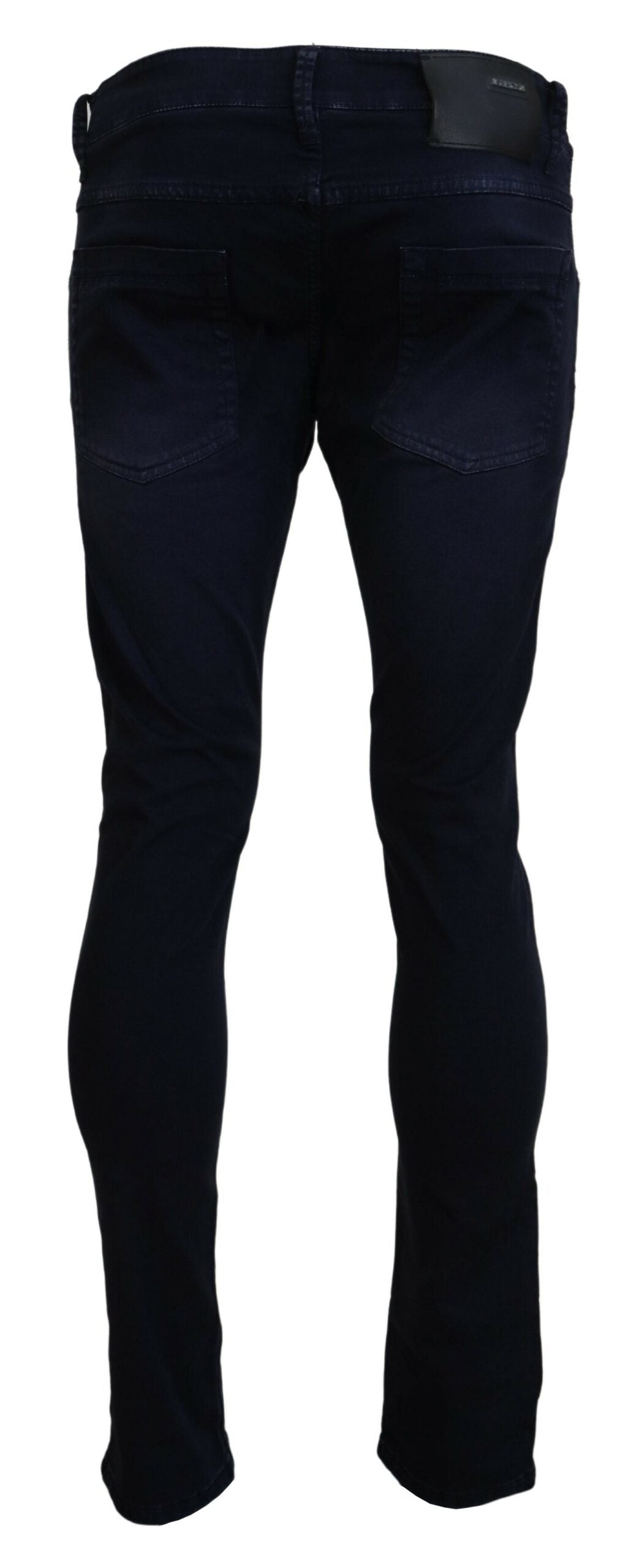 Jeans casual in denim da uomo slim fit affusolati in cotone blu