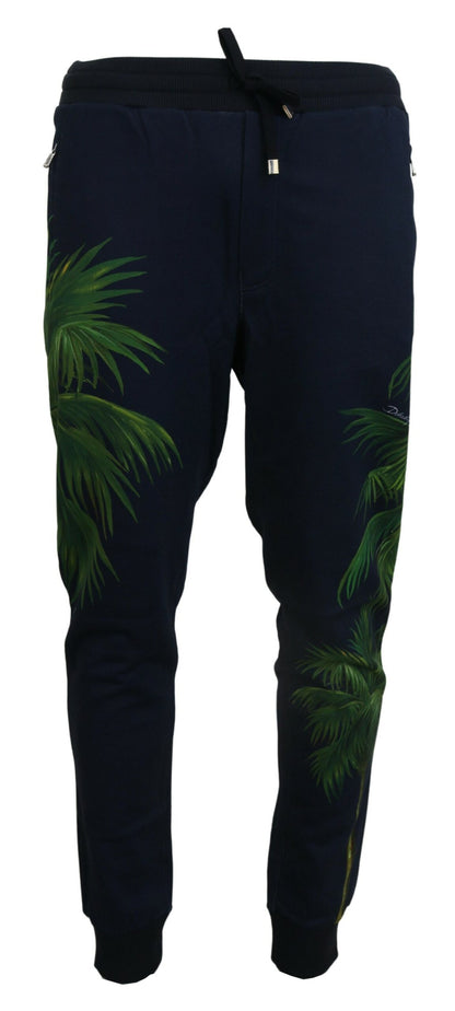 Dolce & Gabbana Elegant Cotton Jogging Pants with Print Design