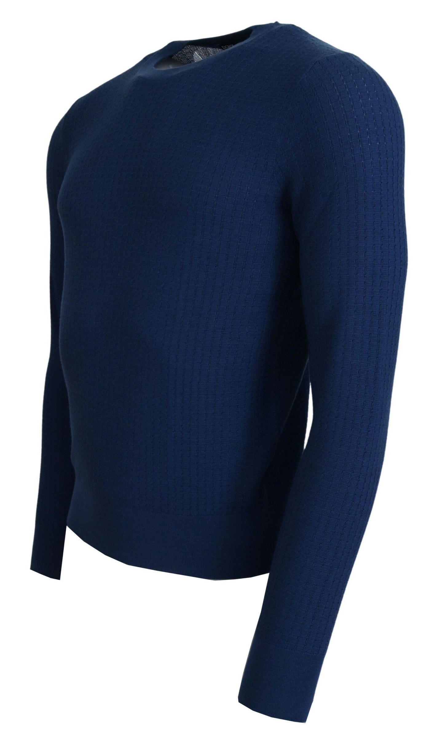 Maglione pullover girocollo in cashmere blu