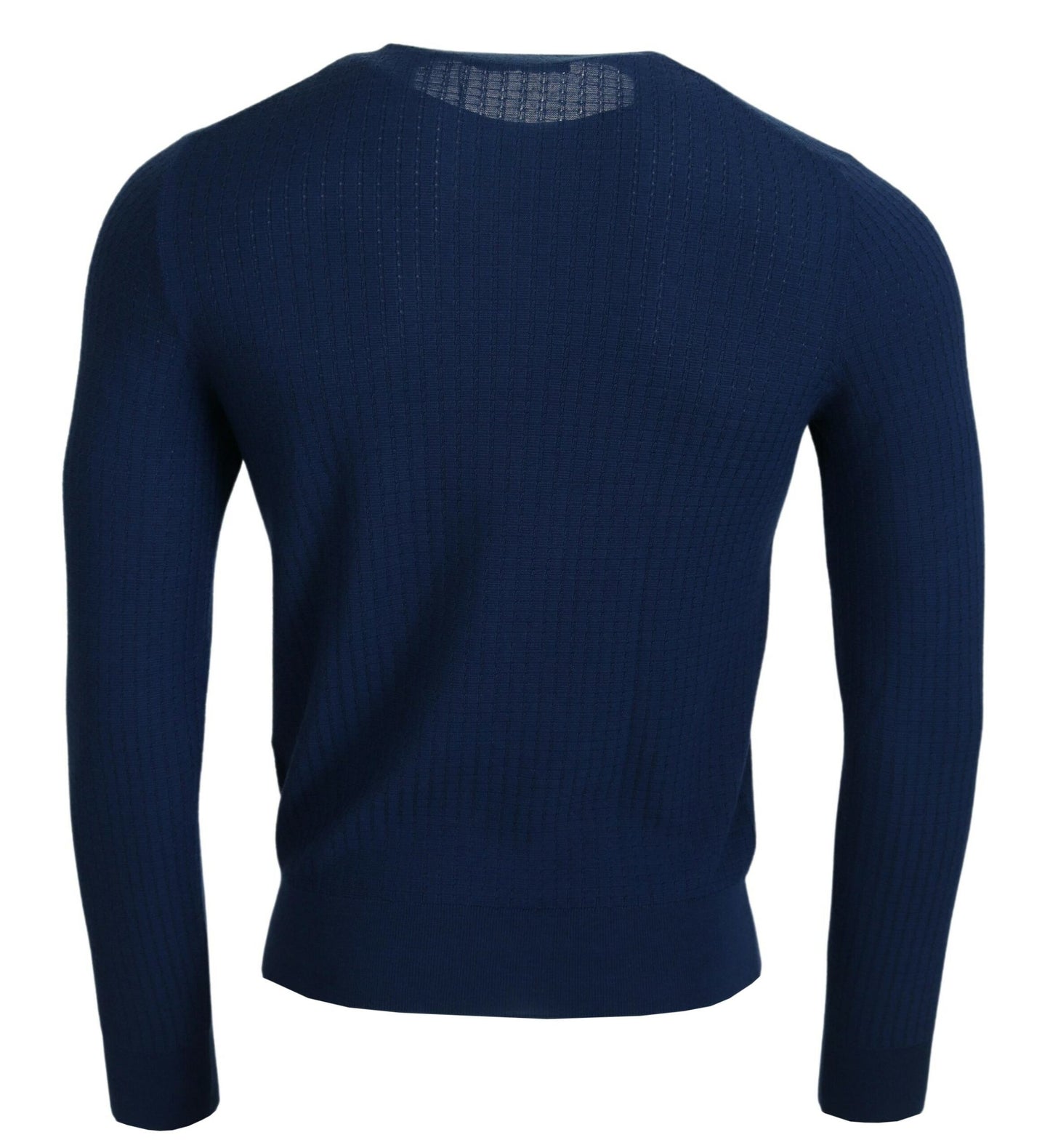 Maglione pullover girocollo in cashmere blu