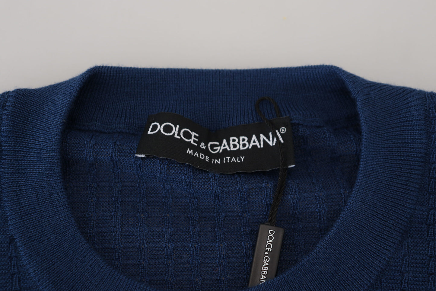 Maglione pullover girocollo in cashmere blu