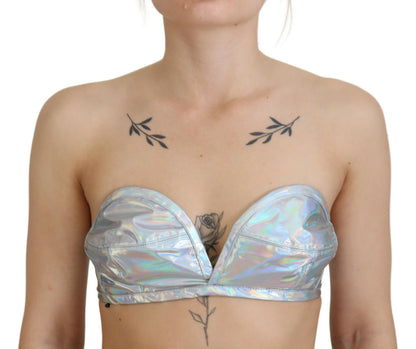 Silber schimmerndes Bustier-Top