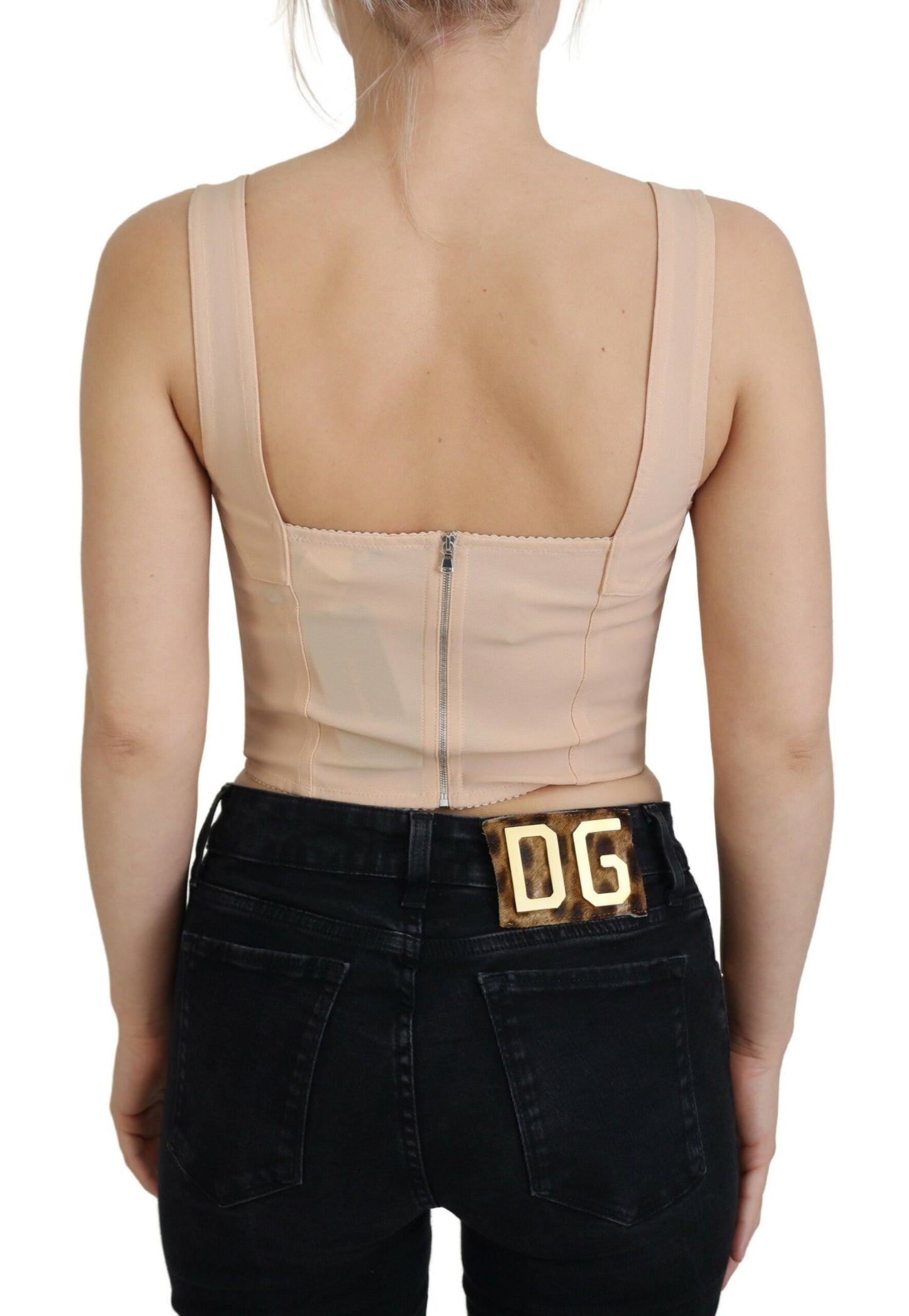 Elegantes beiges Bustier-Korsett-Top