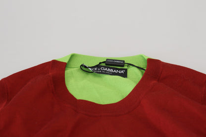 Top pullover senza maniche con logo DG rosso verde