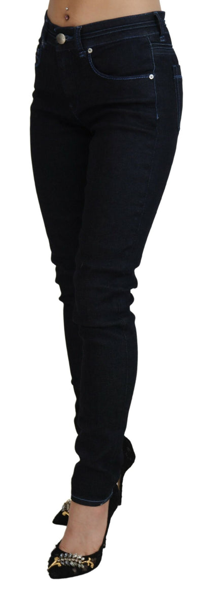 Acht Chic Slim-Fit Cotton Denim in Dark Blue