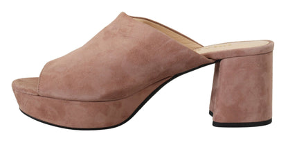 Elegante Pumps aus Wildleder in Dunkelrosa