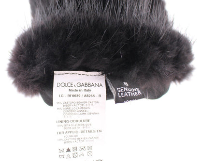 Dolce & Gabbana Elegant Elbow-Length Beaver Fur Gloves