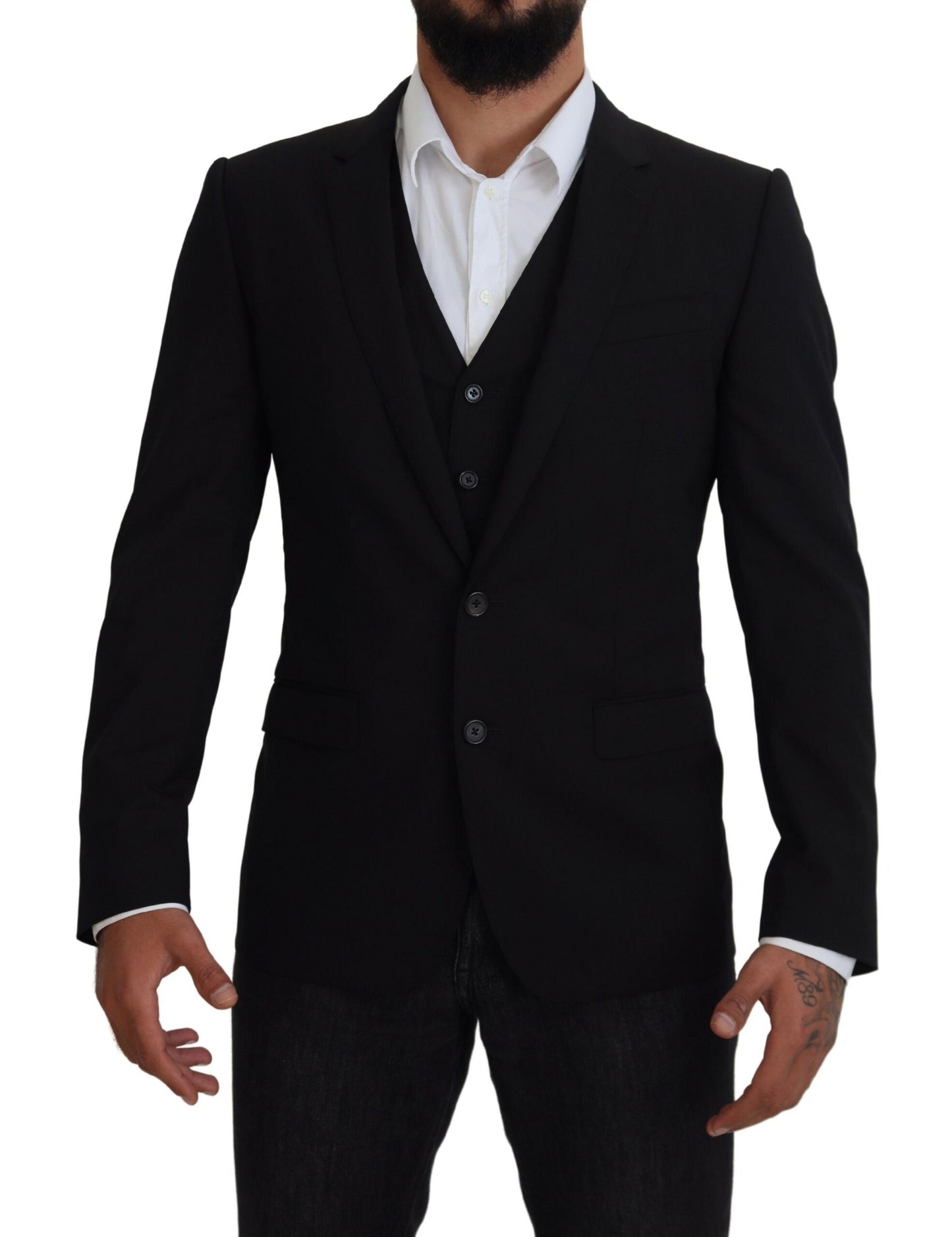 Giacca nera Gilet Blazer MARTINI in 2 pezzi